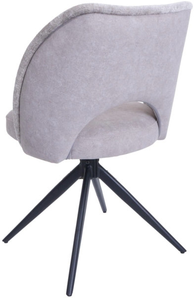 6er-Set Esszimmerstuhl HWC-N72, Polster-Küchenstuhl, drehbar Auto-Return, Stoff/Textil (420g/m²) Öko-Tex ~ hellgrau Bild 5