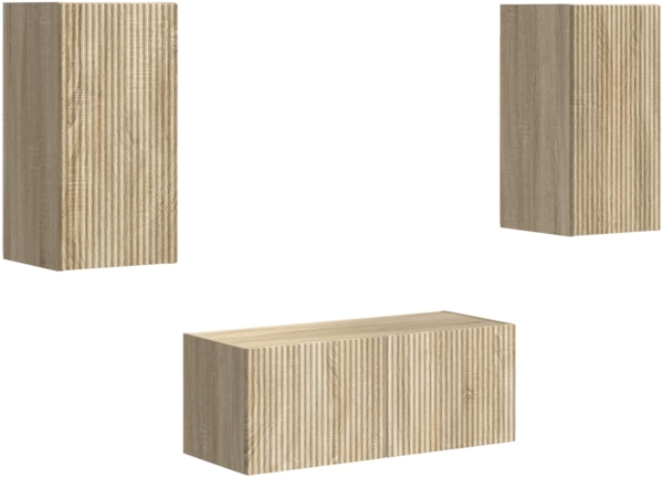 vidaXL TV-Schrankset Wandmontiert 6 pcs Sonoma-Eiche Holzwerkstoff 3409062
