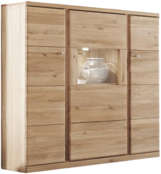 Highboard Teilmassiv Ianisha 138x140x41 Anrichte Wildeiche Bianco geölt 20120