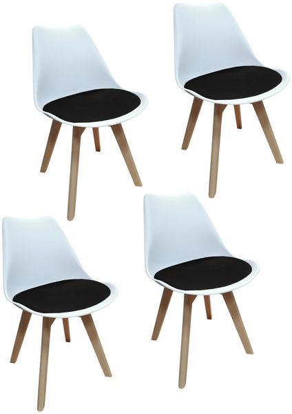HTI-Living Atlanta Weiß, Velvet Schwarz Stuhl
