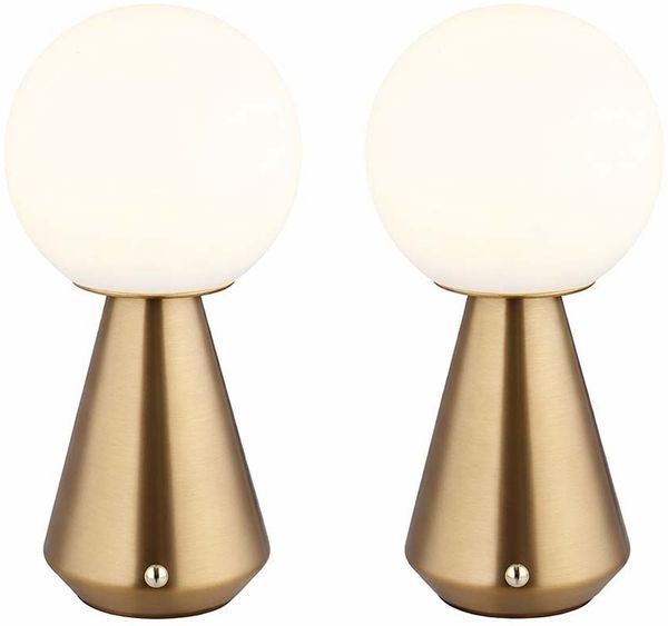 2er Set LED Tischleuchte, kupfer, Touch, Dimmbar, H 23,5 cm