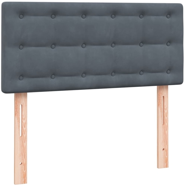 vidaXL Boxspringbett mit Matratze Dunkelgrau 90x220 cm Samt 3316624 Bild 5