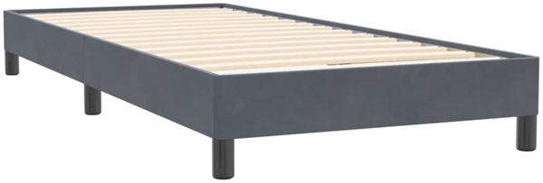 vidaXL Boxspringbett mit Matratze Dunkelgrau 90x220 cm Samt 3316624 Bild 4