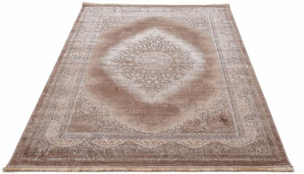 Vimoda Orientteppich Salsa, moderner orientalischer Klassiker Look mit Fransen, Rechteckig, Höhe: 13 mm, Teppich kurzflor modern, dicht, weich, Wohnzimmer, Schlafzimmer