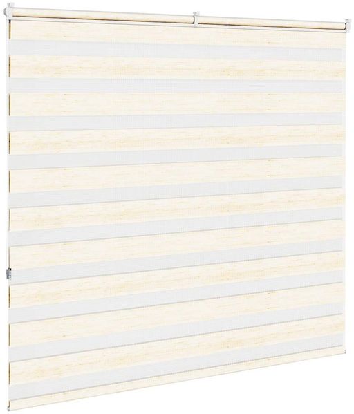 vidaXL Doppelrollo Marmorbeige 160x150cm Stoffbreite 155,9 cm Polyester 4014663 Bild 4