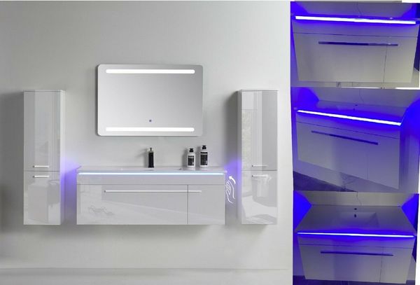Faizee Home Badmöbel-Set Otto Temur Set-Klasik-Hochglanz-120-weiß -3