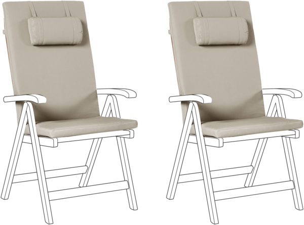 Sitzauflagen 2er Set JAVA AMANTEA PREMIUM 50 x 70 cm Taupe