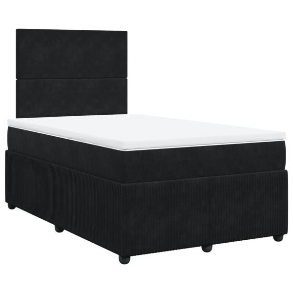 vidaXL Boxspringbett mit Matratze Schwarz 120x200 cm Samt 3292306