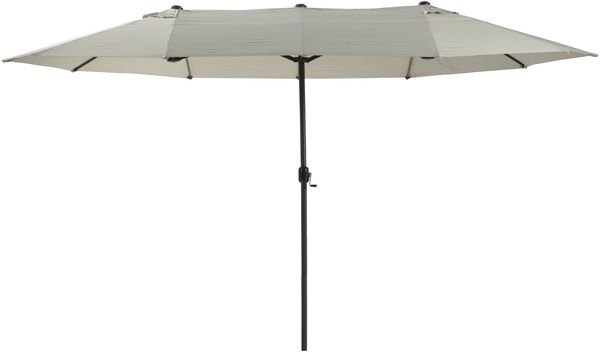 ORIGINAL Garten Sonnenschirm 460x270 cm ovaler Kurbelschirm grau