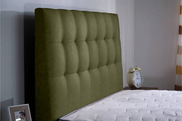 Meisterbetten Boxspringbett Nora 180x200 in MS-Olive, Matratzenbezug Nano, Komfortschaum-Topper Bild 3