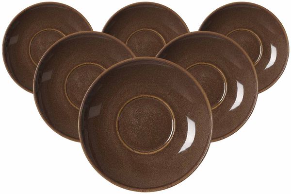 Ritzenhoff & Breker Sahara Kaffeeuntertasse ø 14,5 cm 6er Set - Dunkelbraun