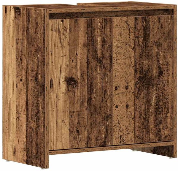 Waschbeckenunterschrank, Badschrank, Unterschrank Altholz-Optik 60x33x60 cm Holzwerkstoff j24p