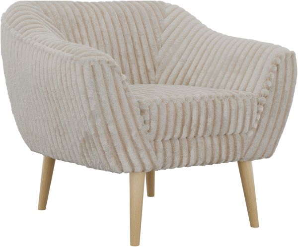 Polstersessel PIRS 1 skandinavischer Design 1-Sitzer, Sessel mit Wellenfederung, Buche Füße, Einzelsessel, Hoher Sitzkomfort - Beige Cord Bild 6