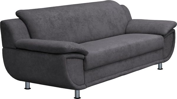 TRENDMANUFAKTUR 3-Sitzer Rondo, Breite 207 cm, breite Armlehnen, Füße chromfarben, Big-Sofa wahlweise mit Federkern, in verschiedenen Bezügen bestellbar Bild 3