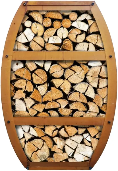 Kaminholzregal Fass-Design, Metall, Brennholzregal, Feuerholzständer