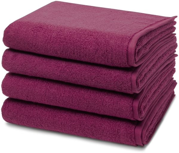 Ross Sensual Skin 4 tlg. Frottier-Set - 4 X Handtuch (50 X 100cm) - 500 g/m2 - Fuchsia