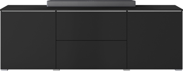 TV-Lowboard Doppo 180 (Farbe: Schwarzer Graphit, mit weißer LED Beleuchtung)