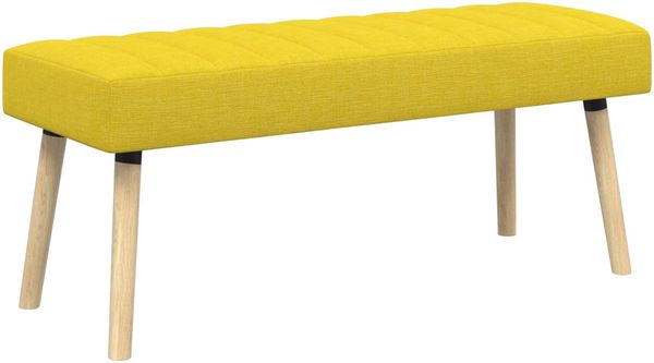 vidaXL Kanalgepolsterte Bank Helles Gelb 110 x 40 x 46 cm Stoff 42038497