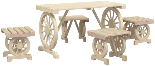 vidaXL 5-tlg. Garten-Essgruppe Massivholz Tanne 3207139