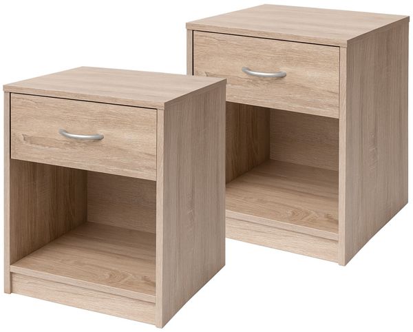 HTI-Living Nachtschrank Nachtschrank 2er Set Nina Sonoma (Set, 2-St, 2 Nachtschränke) Nachttisch Nachtkommode Nachtkonsole