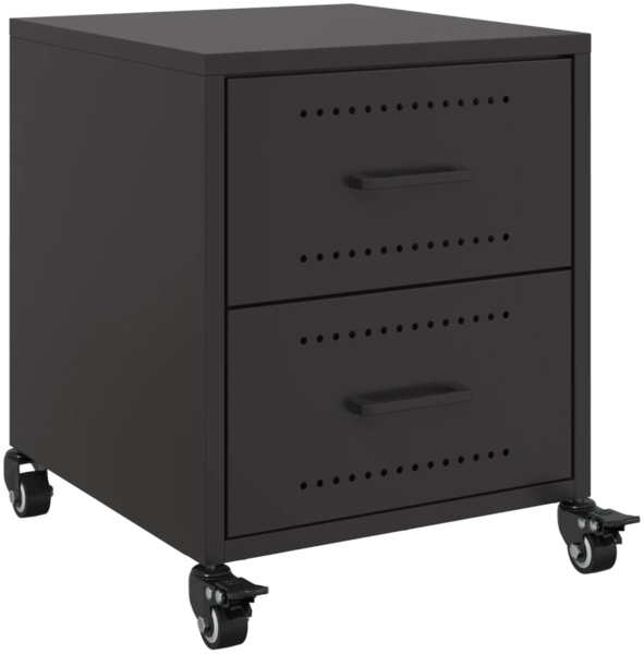 vidaXL Nachttisch Schwarz 36x39x43,5 cm Stahl 846626