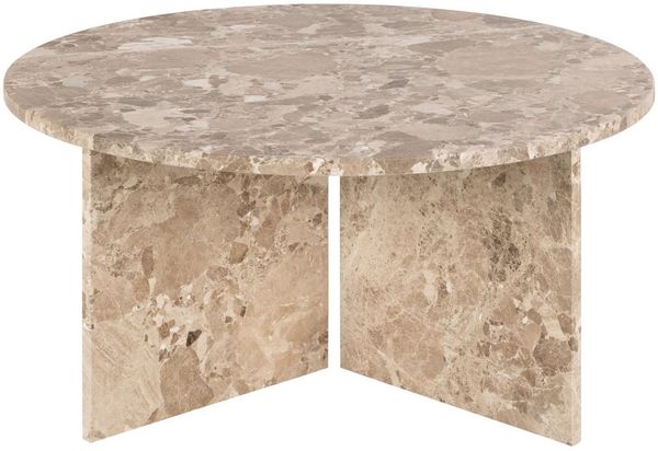 ebuy24 Couchtisch Vega Couchtisch Ø90cm Marmor braun.