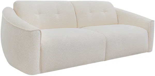 Vente-unique - ASUFA Sofa Stoff Weiß - B 100 cm x H 80 cm x L 208 cm Bild 3