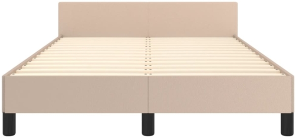 Einzelbett, Polsterbett mit Kopfteil Kunstleder Cappuccino-braun 120x200 cm Bild 5