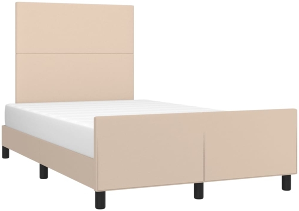 Einzelbett, Polsterbett mit Kopfteil Kunstleder Cappuccino-braun 120x200 cm Bild 2