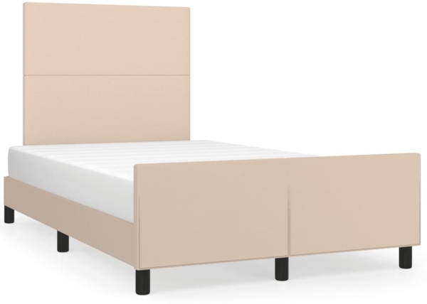 Einzelbett, Polsterbett mit Kopfteil Kunstleder Cappuccino-braun 120x200 cm Bild 1