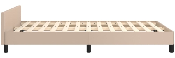 Einzelbett, Polsterbett mit Kopfteil Kunstleder Cappuccino-braun 120x200 cm Bild 6