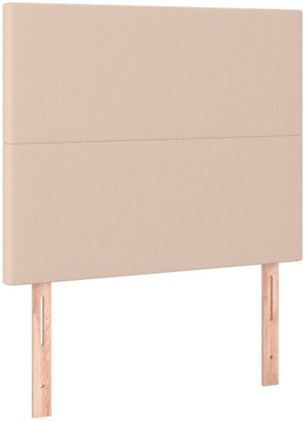 Einzelbett, Polsterbett mit Kopfteil Kunstleder Cappuccino-braun 120x200 cm Bild 8