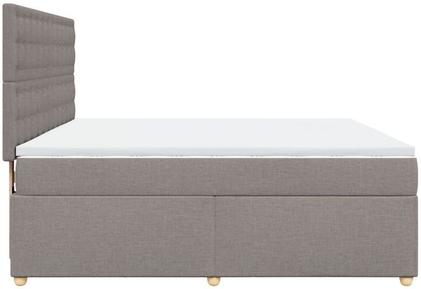vidaXL Boxspringbett mit Matratze Taupe 180x200 cm Stoff 3293677 Bild 7