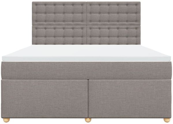 vidaXL Boxspringbett mit Matratze Taupe 180x200 cm Stoff 3293677 Bild 6