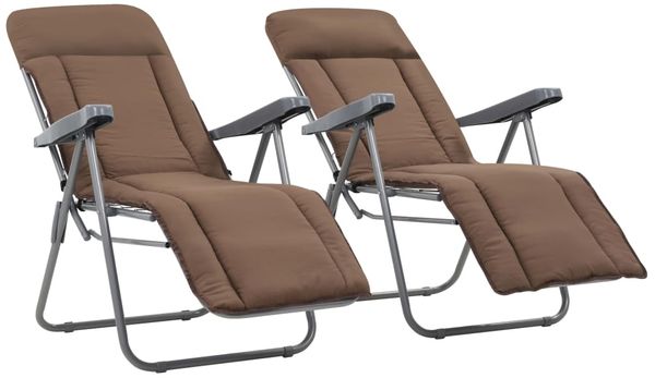 vidaXL Klappbare Gartenstühle mit Auflagen 2 Stk. Braun 44321