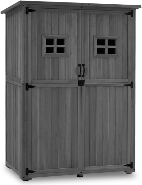 M MCombo Gartenschrank Gartenhaus Holz Outdoor Wetterfest , 0912EY(grau)