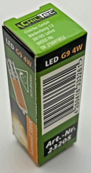 LED Stiftsockel G9, 4W, 500lm330°, 230V, 3000k / warmweiß, Glas Bild 4