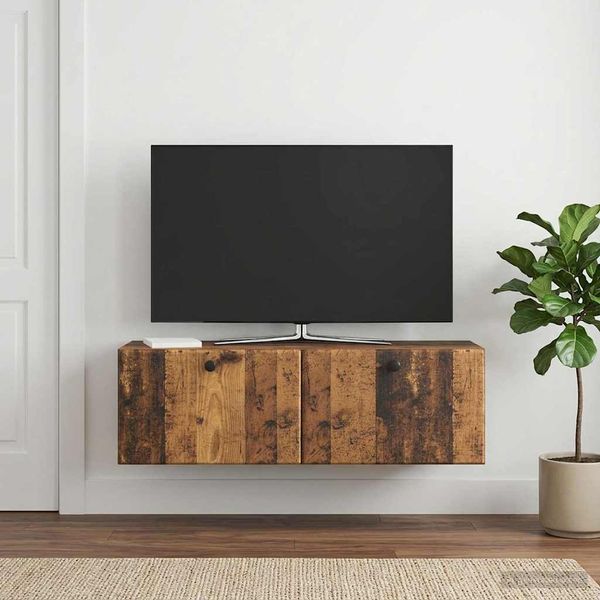 vidaXL Wandmontierter TV-Schrank 98 x 31 x 30 cm Altholz Holzwerkstoff 899243