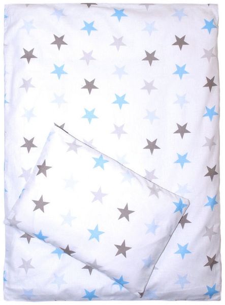 Kinderwagenset Baby Bettwäsche für Kinderwagen Bezüge Decke Kissen 2-4 tlg (Blau, 2 tlg)