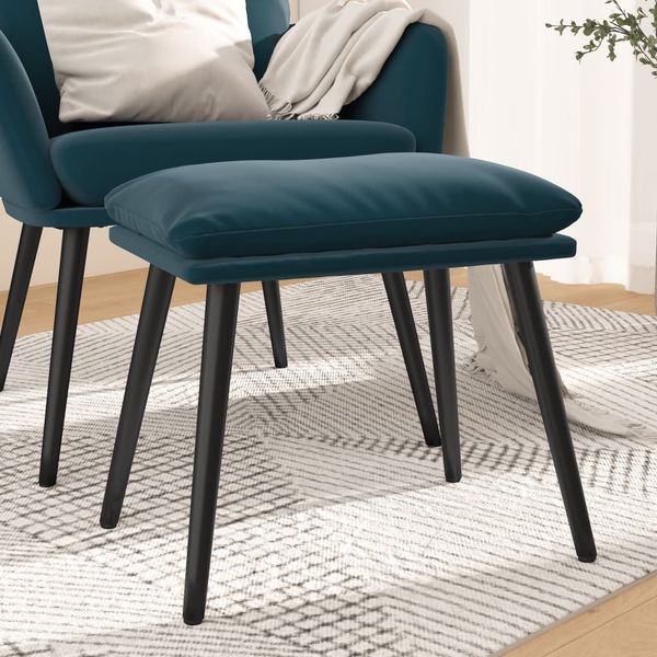 vidaXL Fußhocker Blau 45 x 29,5 x 39 cm Samt [341514]