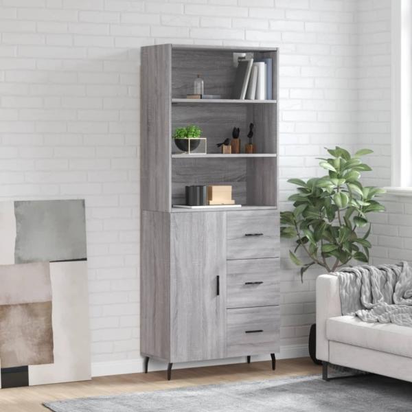 vidaXL Highboard Grau Sonoma 69,5x34x180 cm Holzwerkstoff 3189467 Bild 1