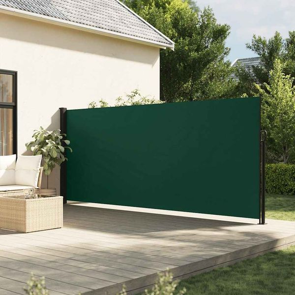 Seitenmarkise Ausziehbar, Balkon Sichtschutz Dunkelgrün 160x300 cm