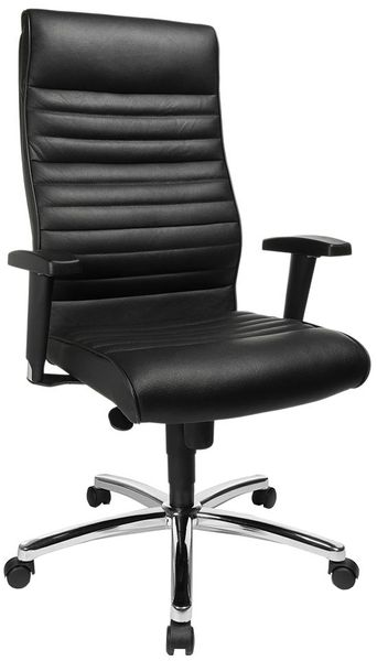 Chefsessel Promise / Profi Chief 100, Kunstleder, Leder, Metall, Schwarz