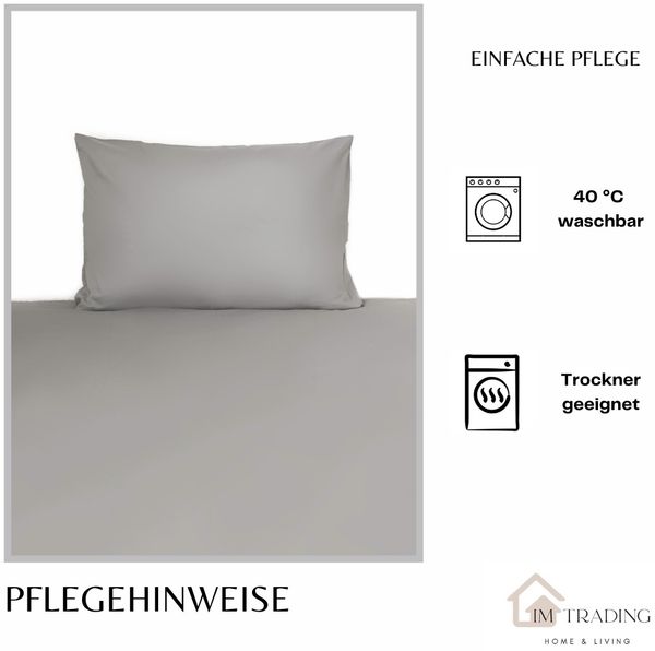Einfarbige Bettwäschen-Sets für Einzel- und Doppelbetten, 100% Baumwolle Dunkelblau 240x220 cm Bild 8