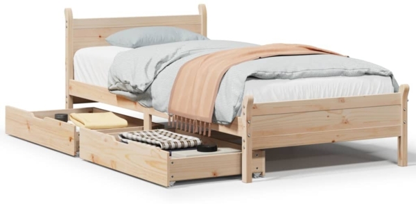 vidaXL Massivholzbett ohne Matratze 90x190 cm Kiefer 3309791