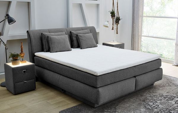 Jockenhöfer 'Carla' Boxspringbett Max, dunkelgrau, 180x200 cm
