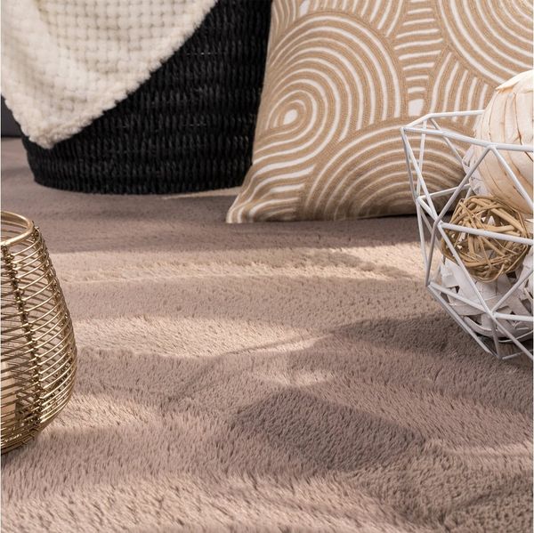 Carpetia Fellteppich Kunstfell Hasenfell-Optik, rund, Höhe: 10 mm, seidig weich & flauschig mit dichter Kurzflorstruktur