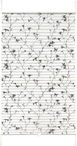 OTTO home Plissee MINNA, Lichtschutz, ohne Bohren, verspannt, Klemmfix, im Fixmaß mit Floralem Print, Klemmträger - sehr beliebt!