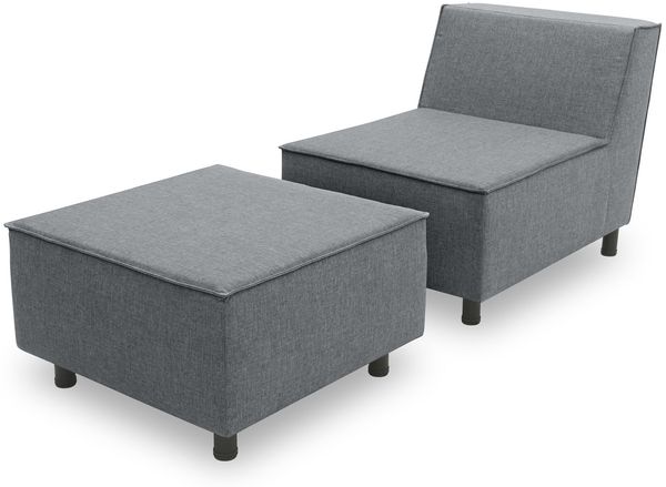Gartenlounge Set 1 Brandie 146x77x176 mit Outdoorbezug in dunkelgrau