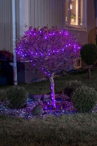 KONSTSMIDE LED-Lichterkette Weihnachtsdeko aussen, 80-flammig, LED Globelichterkette, runde Dioden, mit rot/blau Farbwechsel